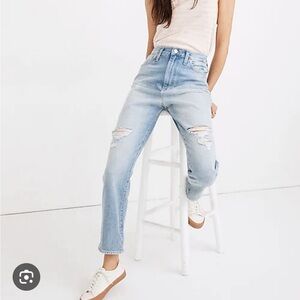 Madewell Ripped/Distressed MomJean in Gilford Wash!